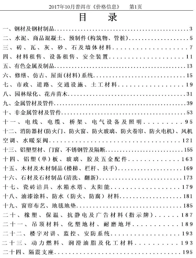 造价库普洱市2017年10月信息价期刊电子版PDF封面