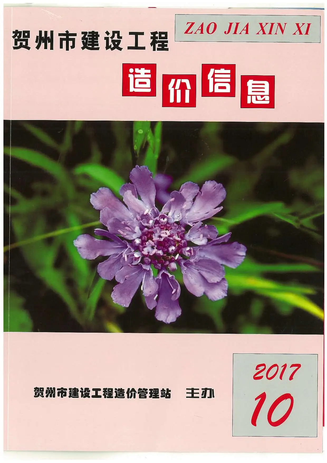 造价库贺州市2017年10月信息价期刊电子版PDF封面