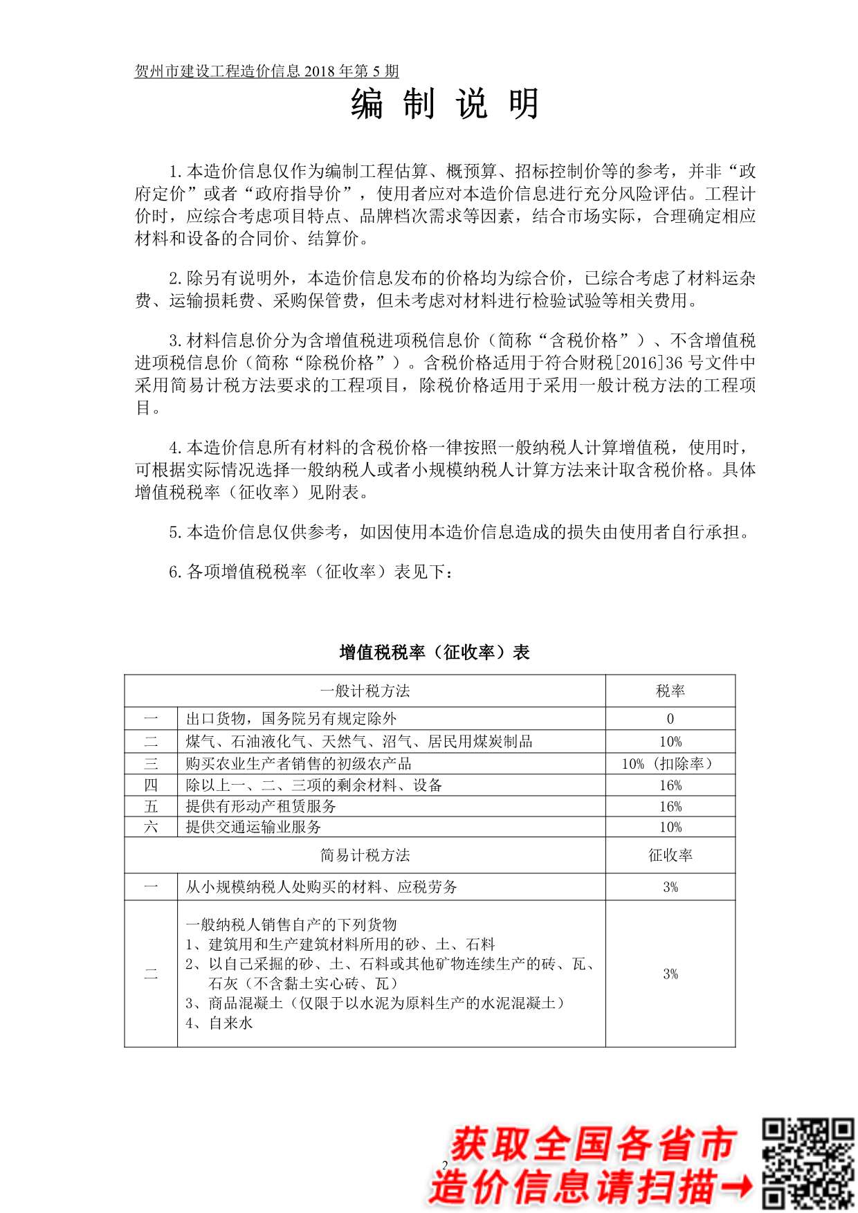 贺州市2018年5月信息价造价库信息价