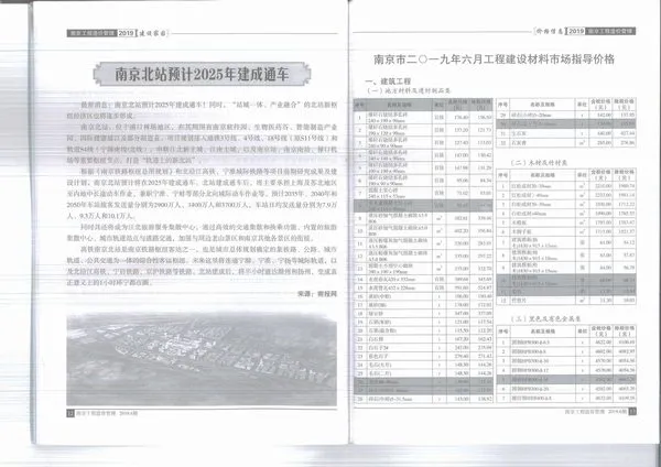 造价库南京市2019年6月信息价期刊电子版PDF封面